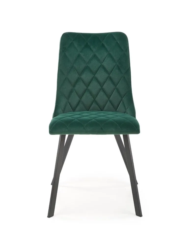 Ciemnozielone krzesło K450 VELVET tapicerowane do salonu | MIRAT. w stylu GLAMOUR, LOFT kolekcja