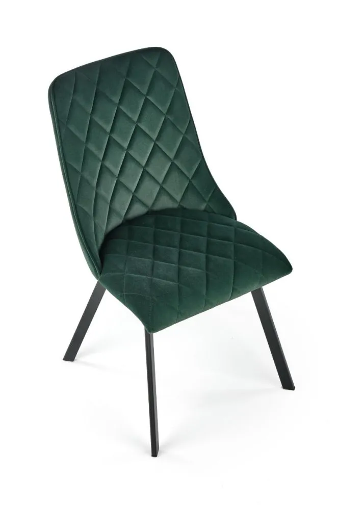 Ciemnozielone krzesło K450 VELVET tapicerowane do salonu | MIRAT. w stylu GLAMOUR, LOFT kolekcja