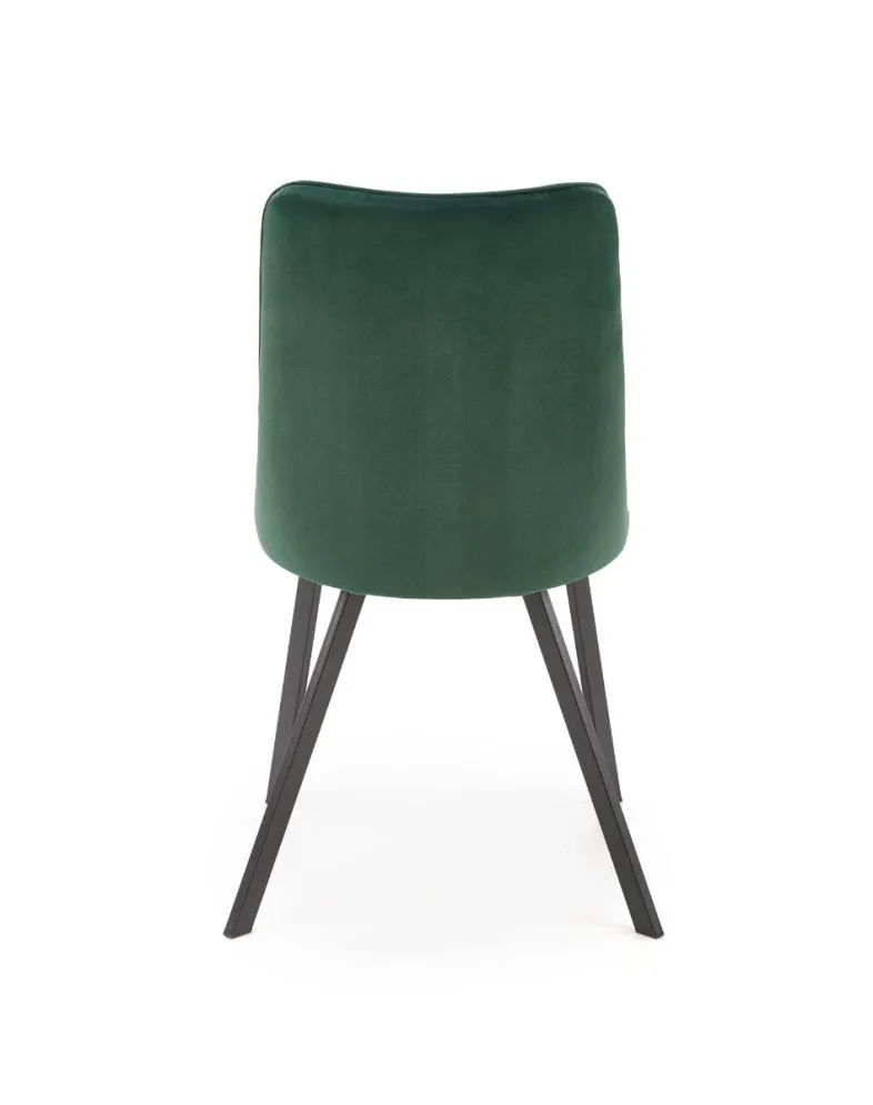 Ciemnozielone krzesło K450 VELVET tapicerowane do salonu | MIRAT. w stylu GLAMOUR, LOFT kolekcja