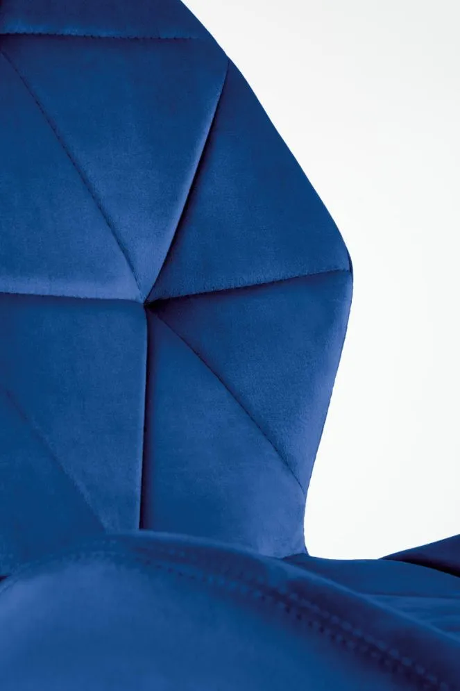 Krzesło tapicerowane K453 VELVET granatowe z przeszyciami do salonu | MIRAT. styl GLAMOUR, LOFT