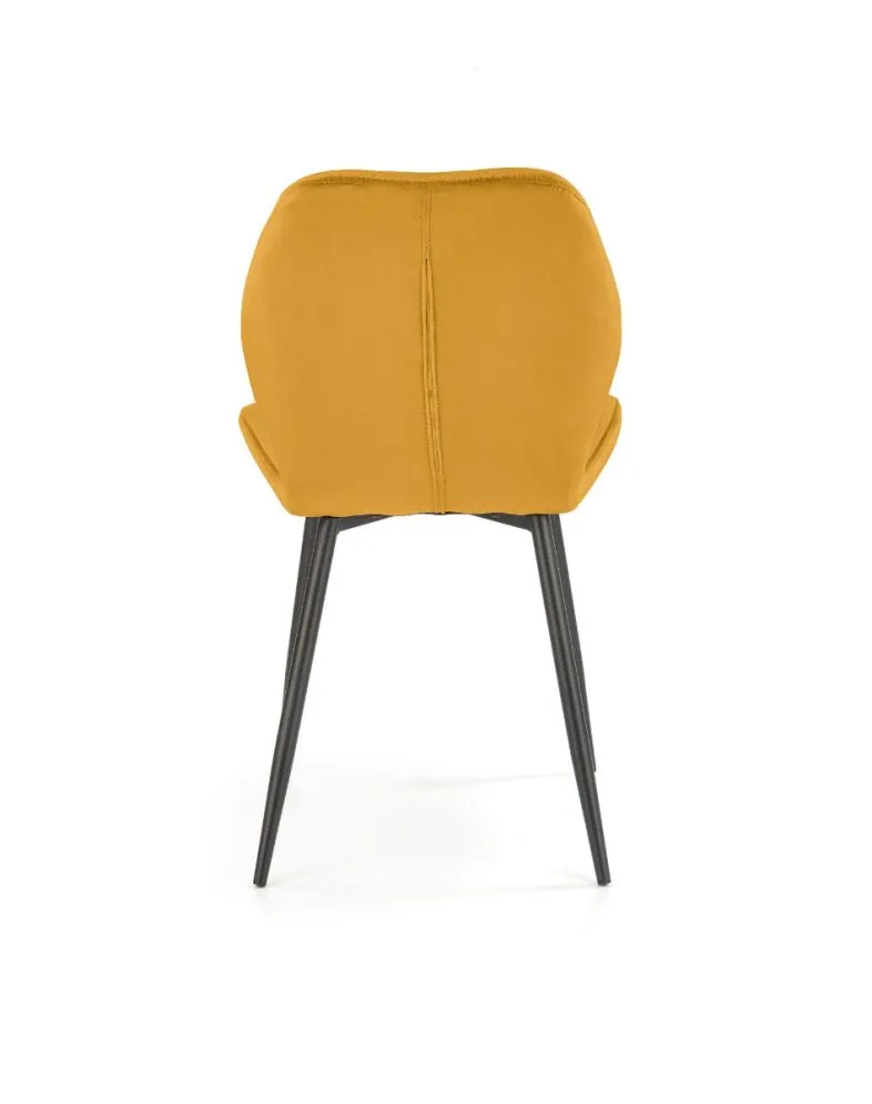 Krzesło tapicerowane K453 VELVET musztardowe welurowe | MIRAT. styl GLAMOUR, LOFT