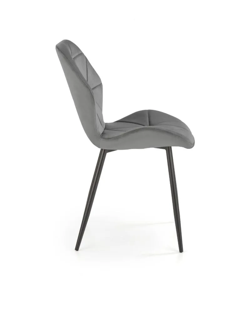 Krzesło K453 VELVET szare do jadalni i salonu w stylu glamour | MIRAT. w stylu GLAMOUR, LOFT kolekcja