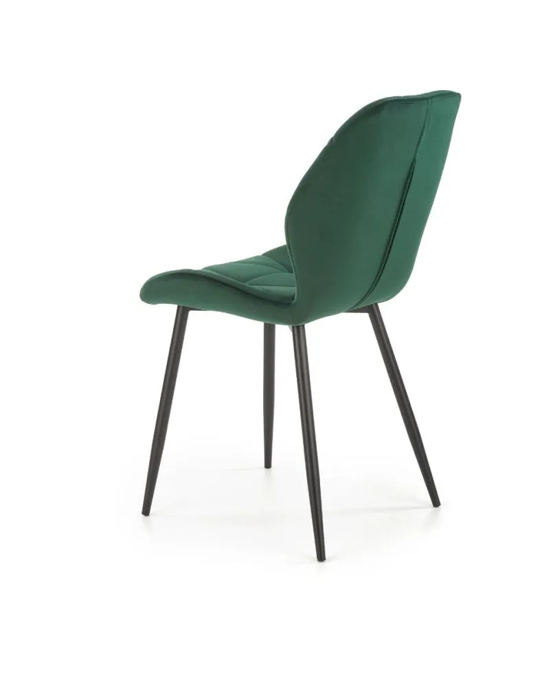 Krzesło K453 VELVET ciemnozielone pikowane w stylu glamour | MIRAT. w stylu GLAMOUR, LOFT kolekcja
