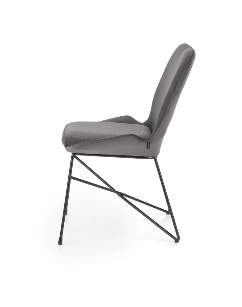 Krzesło K454 VELVET szare na metalowych nogach | MIRAT. styl LOFT