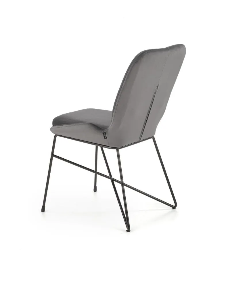 Krzesło K454 VELVET szare na metalowych nogach | MIRAT. styl LOFT