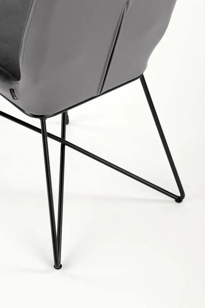 Krzesło K454 VELVET szare na metalowych nogach | MIRAT. styl LOFT