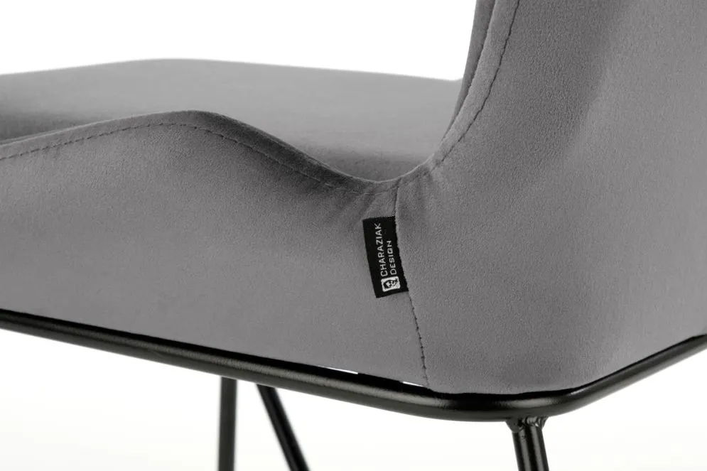 Krzesło K454 VELVET szare na metalowych nogach | MIRAT. styl LOFT