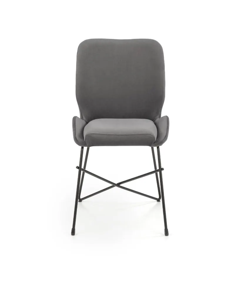 Krzesło K454 VELVET szare na metalowych nogach | MIRAT. styl LOFT