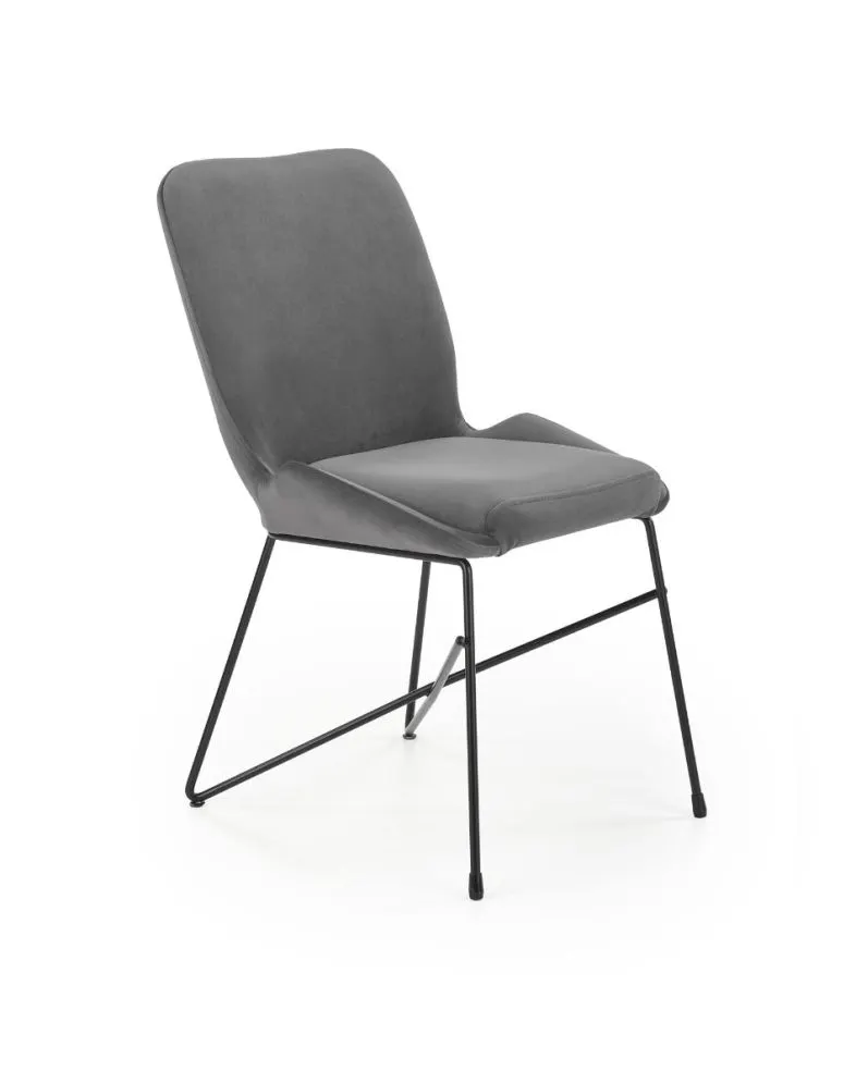 Krzesło K454 VELVET szare na metalowych nogach | MIRAT. styl LOFT