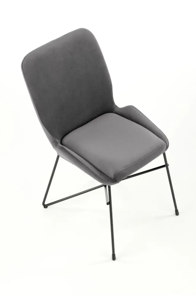 Krzesło K454 VELVET szare na metalowych nogach | MIRAT. styl LOFT