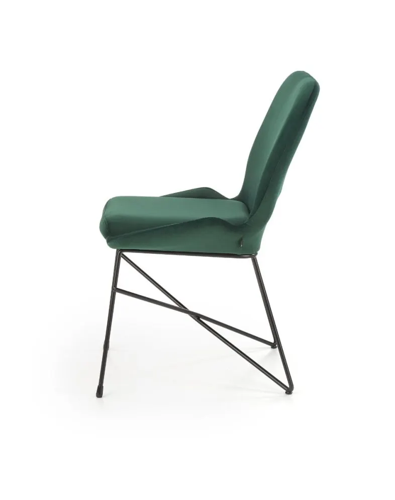Krzesło K454 VELVET ciemnozielone na metalowych nogach | MIRAT. styl LOFT