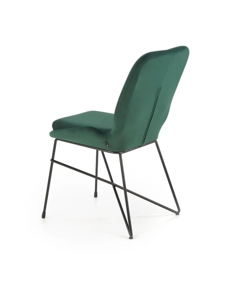 Krzesło K454 VELVET ciemnozielone na metalowych nogach | MIRAT. styl LOFT