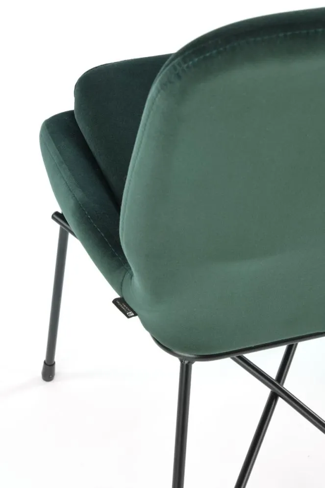 Krzesło K454 VELVET ciemnozielone na metalowych nogach | MIRAT. styl LOFT
