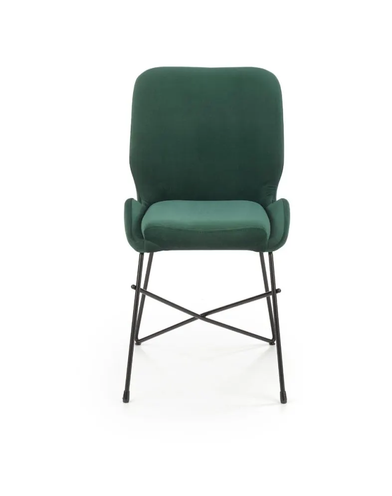 Krzesło K454 VELVET ciemnozielone na metalowych nogach | MIRAT. styl LOFT