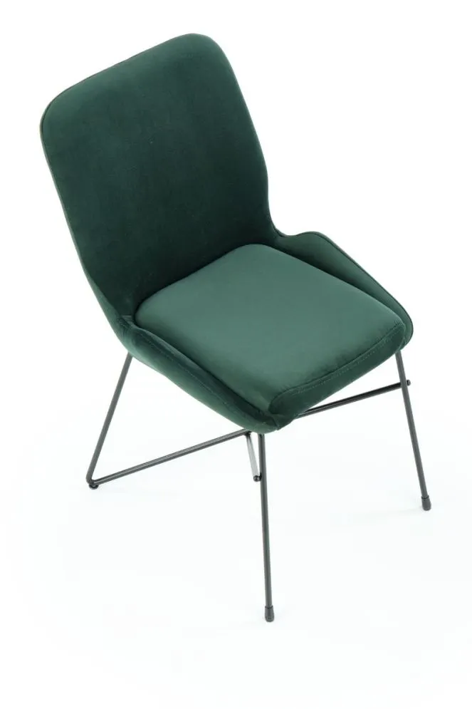 Krzesło K454 VELVET ciemnozielone na metalowych nogach | MIRAT. styl LOFT