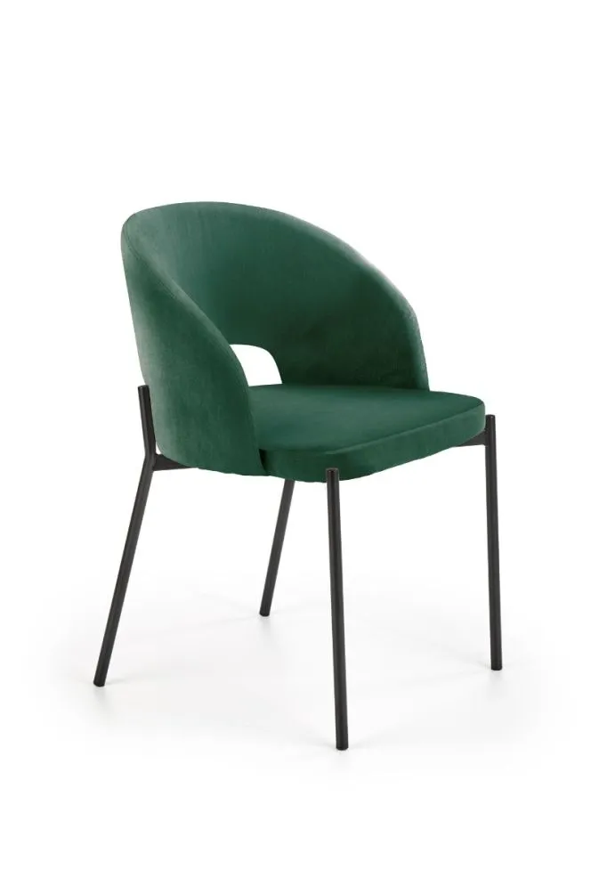 Krzesło K455 VELVET ciemnozielone tapicerowane aksamitem | MIRAT. w stylu GLAMOUR, LOFT kolekcja