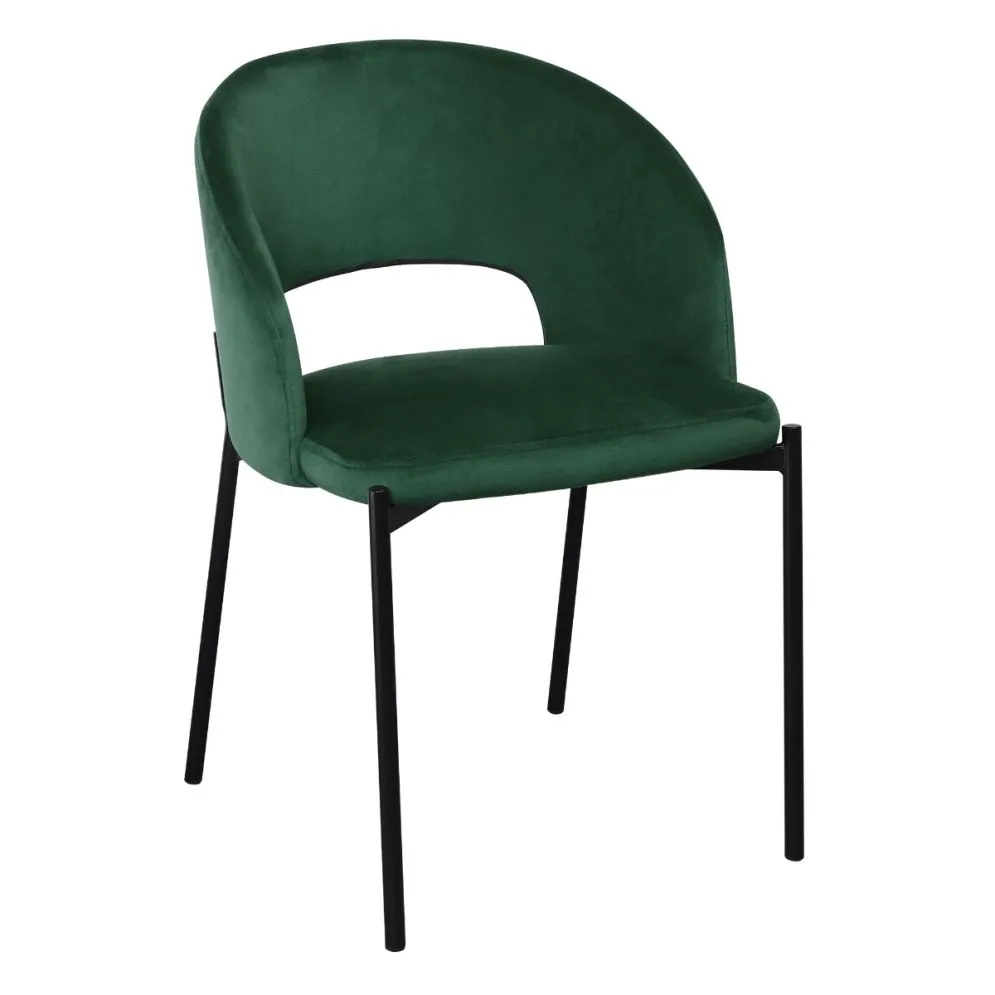 Krzesło K455 VELVET ciemnozielone tapicerowane aksamitem | MIRAT. w stylu GLAMOUR, LOFT kolekcja