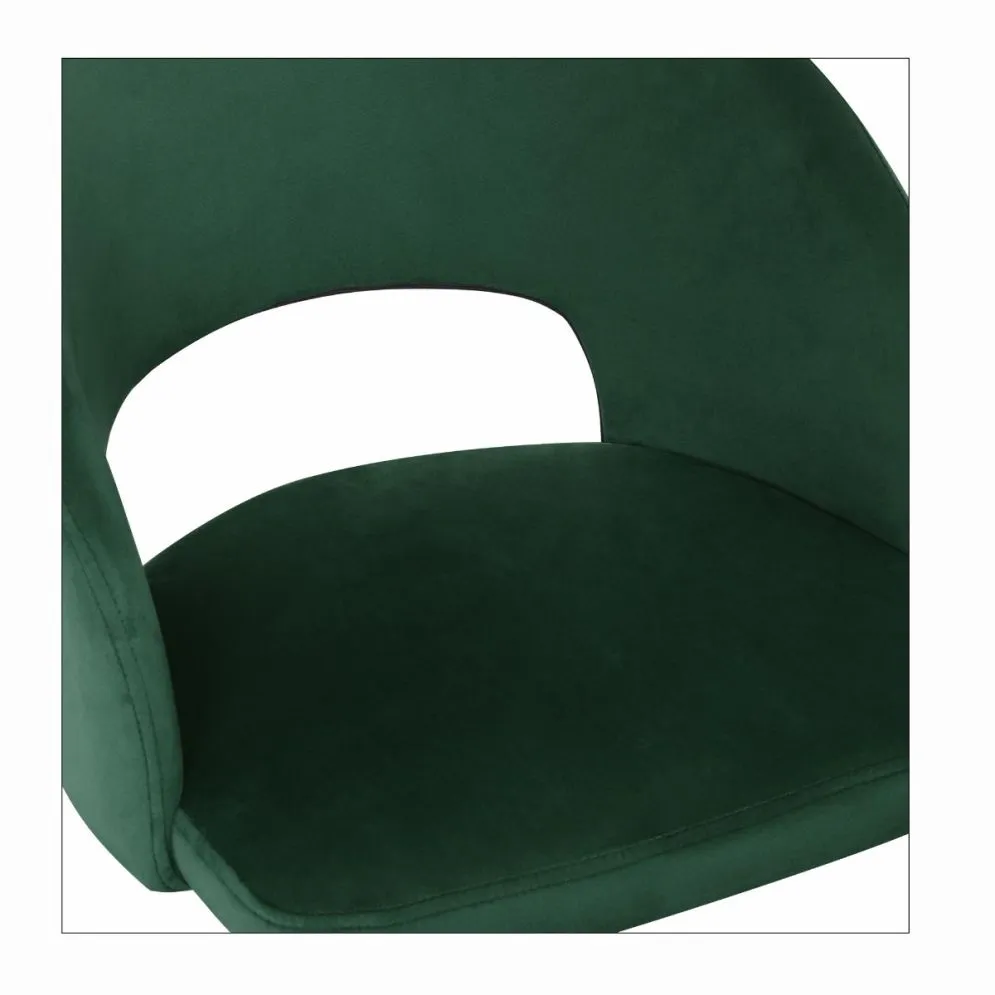 Krzesło K455 VELVET ciemnozielone tapicerowane aksamitem | MIRAT. w stylu GLAMOUR, LOFT kolekcja