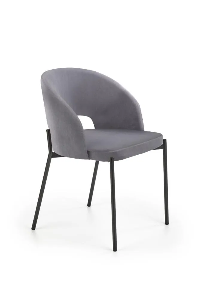 Krzesło K455 VELVET szare do jadalni i salonu w stylu glamour | MIRAT. w stylu GLAMOUR, LOFT kolekcja