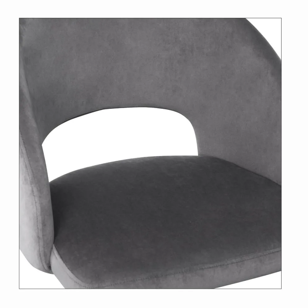 Krzesło K455 VELVET szare do jadalni i salonu w stylu glamour | MIRAT. w stylu GLAMOUR, LOFT kolekcja