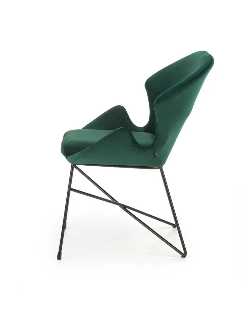 Krzesło K458 VELVET ciemnozielone na metalowych nogach | MIRAT. styl LOFT