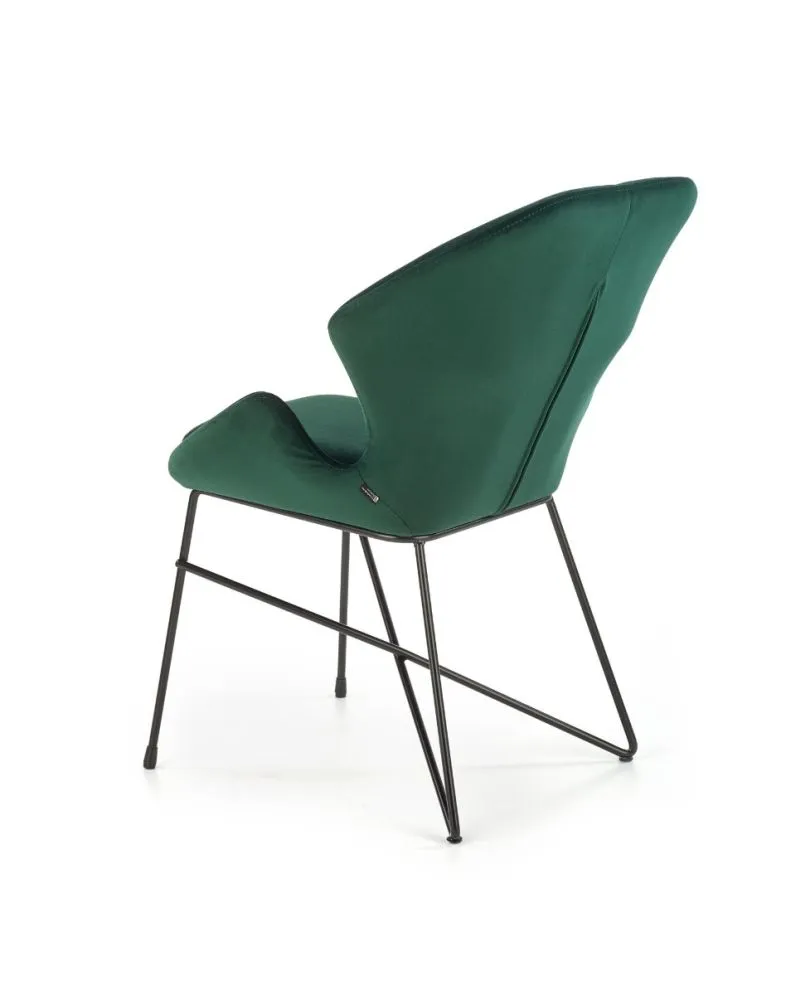 Krzesło K458 VELVET ciemnozielone na metalowych nogach | MIRAT. styl LOFT