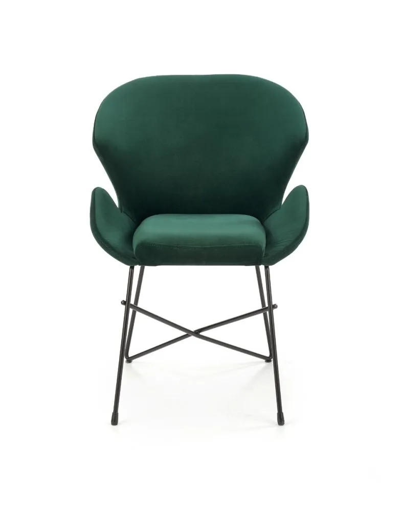 Krzesło K458 VELVET ciemnozielone na metalowych nogach | MIRAT. styl LOFT