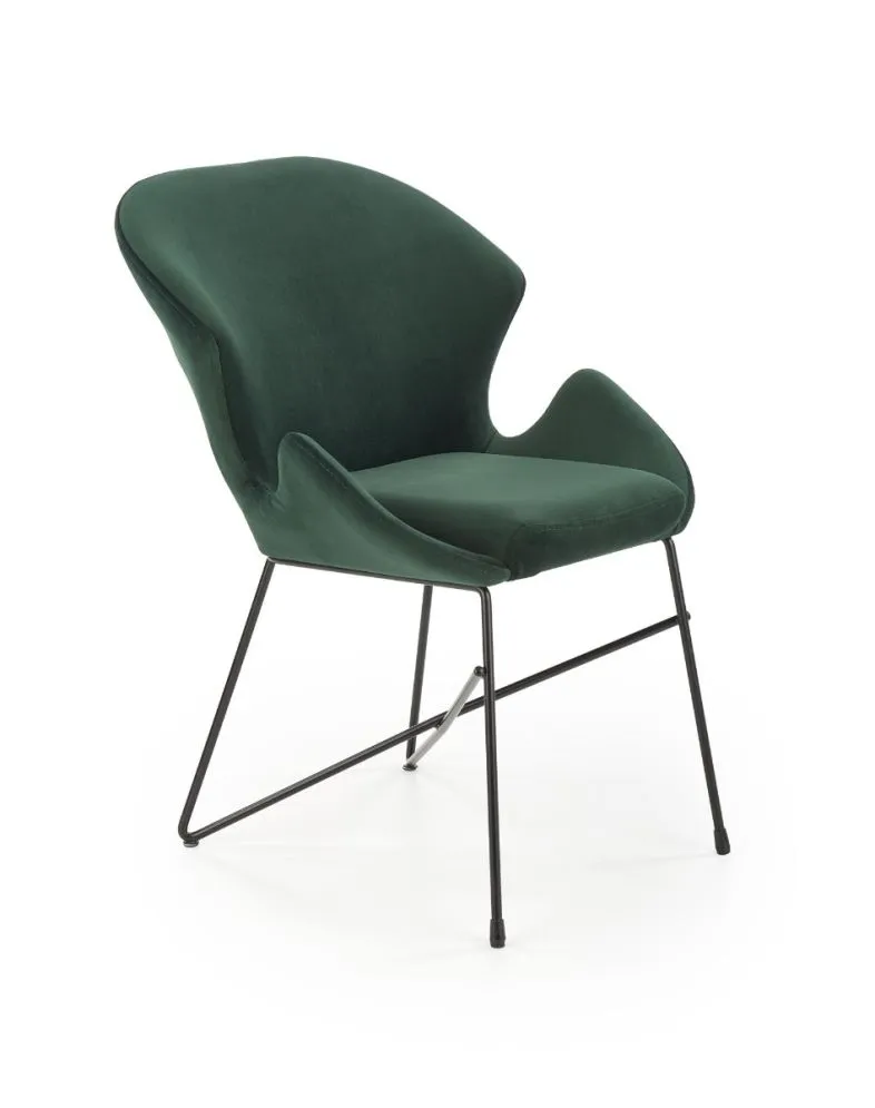 Krzesło K458 VELVET ciemnozielone na metalowych nogach | MIRAT. styl LOFT