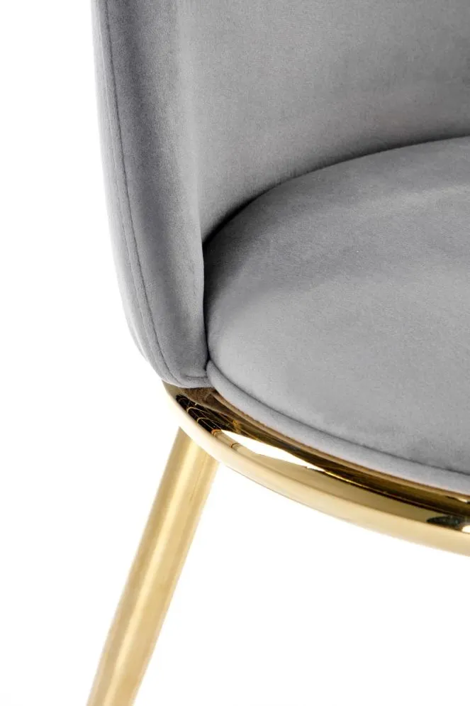 Krzesło tapicerowane K460 VELVET szare w stylu glamour | MIRAT. styl GLAMOUR