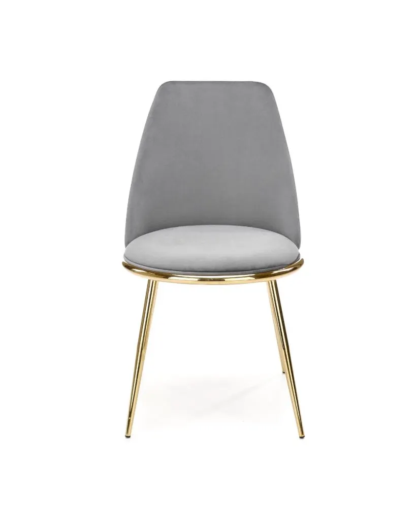 Krzesło tapicerowane K460 VELVET szare w stylu glamour | MIRAT. styl GLAMOUR