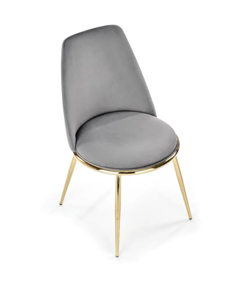 Krzesło tapicerowane K460 VELVET szare w stylu glamour | MIRAT. styl GLAMOUR