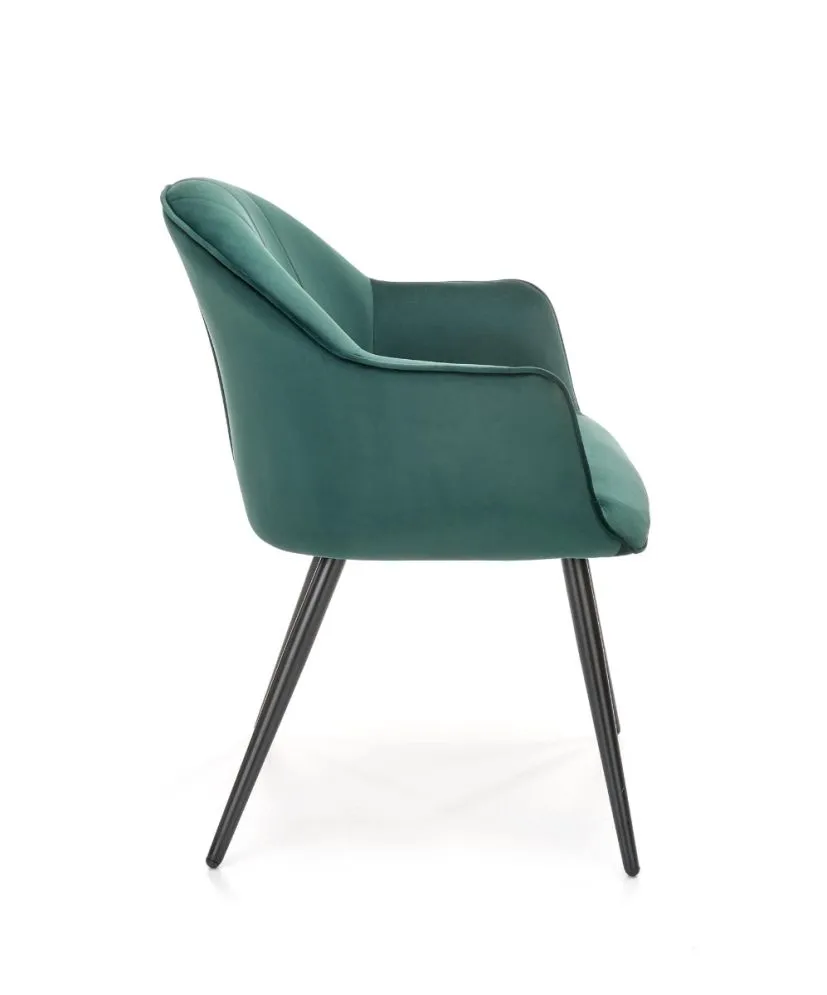 Krzesło tapicerowane K468 VELVET zielone nowoczesne welurowe | MIRAT. w stylu GLAMOUR kolekcja