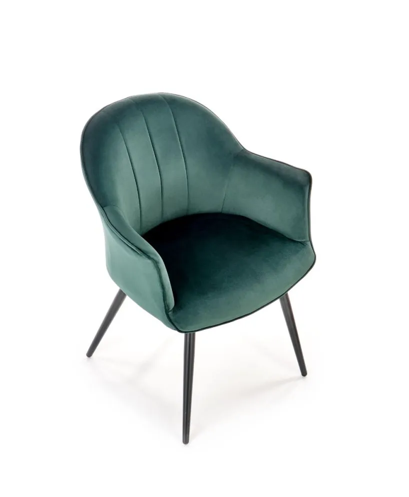 Krzesło tapicerowane K468 VELVET zielone nowoczesne welurowe | MIRAT. w stylu GLAMOUR kolekcja