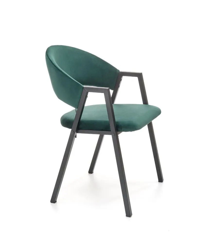 Krzesło tapicerowane K473 VELVET zielone aksamitne w stylu vintage | MIRAT. w stylu GLAMOUR, VINTAGE kolekcja