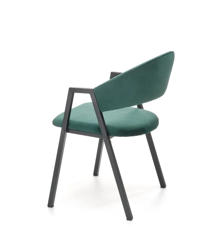 Krzesło tapicerowane K473 VELVET zielone aksamitne w stylu vintage | MIRAT. w stylu GLAMOUR, VINTAGE kolekcja