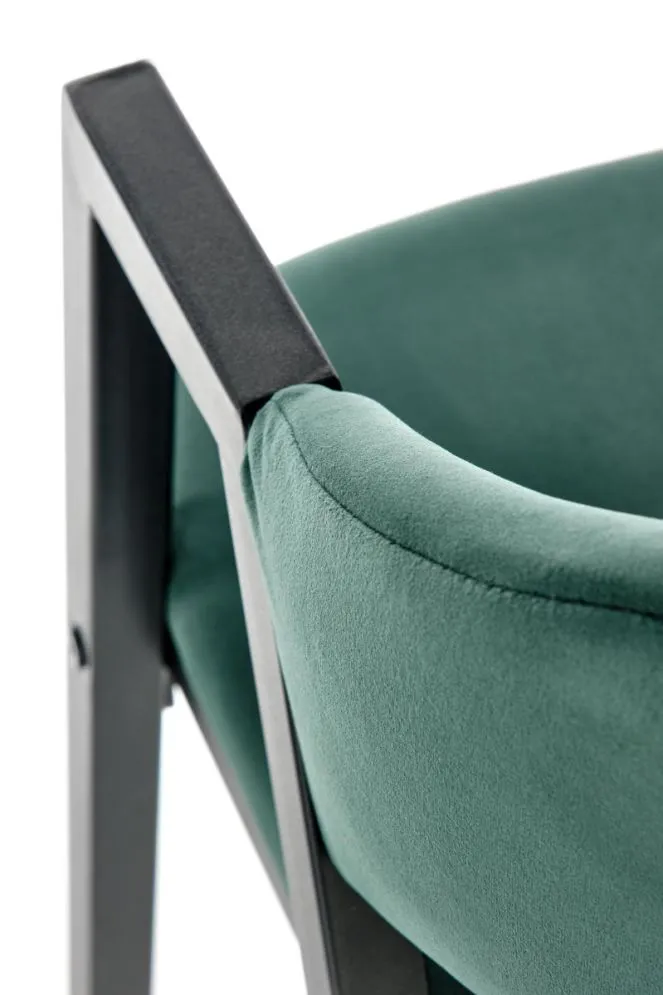 Krzesło tapicerowane K473 VELVET zielone aksamitne w stylu vintage | MIRAT. w stylu GLAMOUR, VINTAGE kolekcja