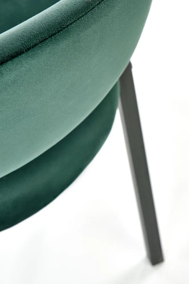 Krzesło tapicerowane K473 VELVET zielone aksamitne w stylu vintage | MIRAT. w stylu GLAMOUR, VINTAGE kolekcja