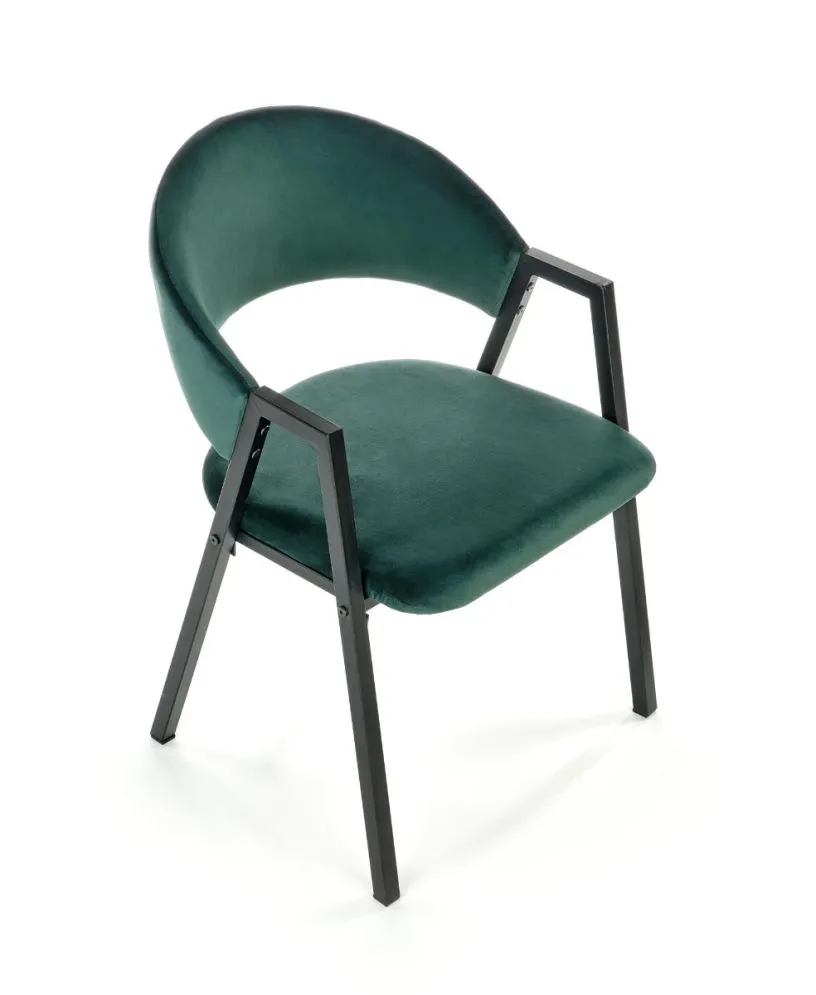 Krzesło tapicerowane K473 VELVET zielone aksamitne w stylu vintage | MIRAT. w stylu GLAMOUR, VINTAGE kolekcja