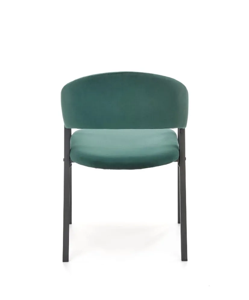 Krzesło tapicerowane K473 VELVET zielone aksamitne w stylu vintage | MIRAT. w stylu GLAMOUR, VINTAGE kolekcja