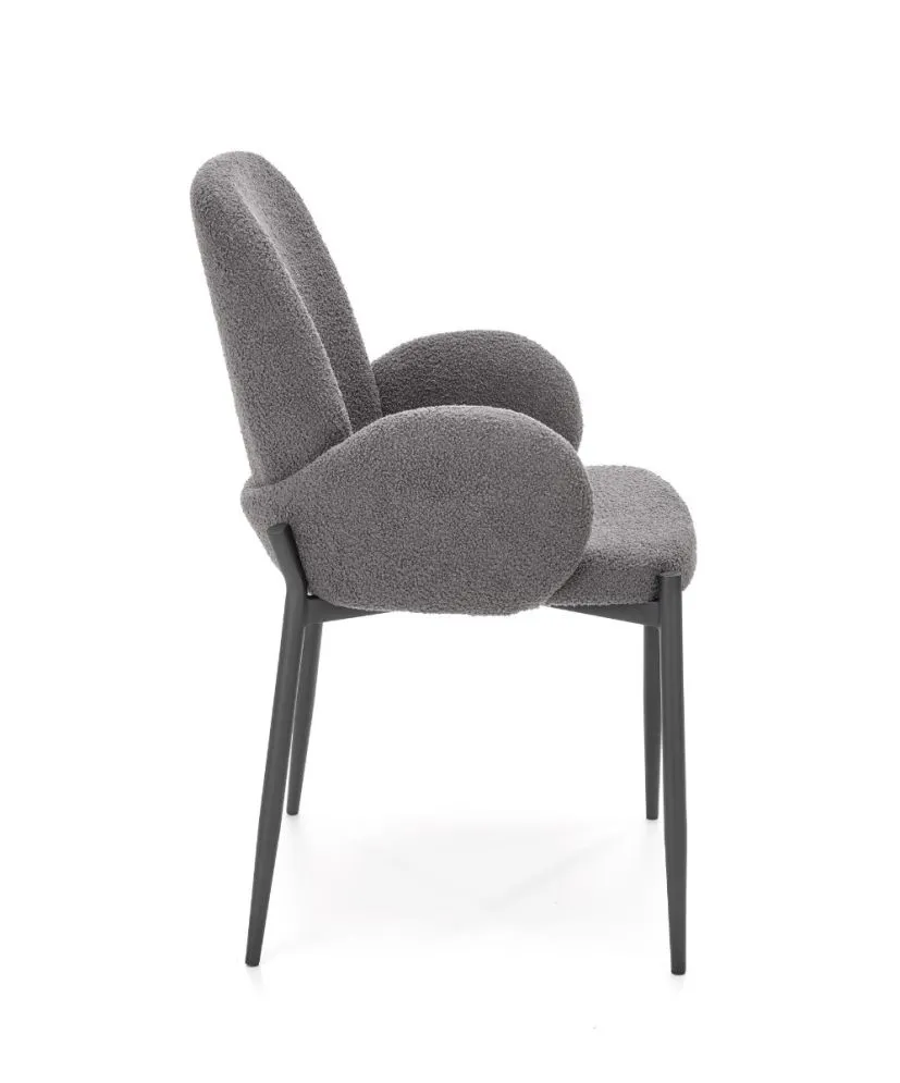 Krzesło K477 szare tapicerowane tkaniną boucle | MIRAT. w stylu LOFT kolekcja