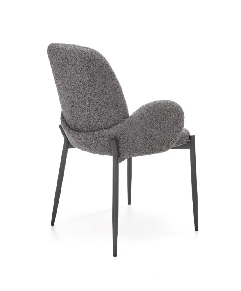 Krzesło K477 szare tapicerowane tkaniną boucle | MIRAT. w stylu LOFT kolekcja