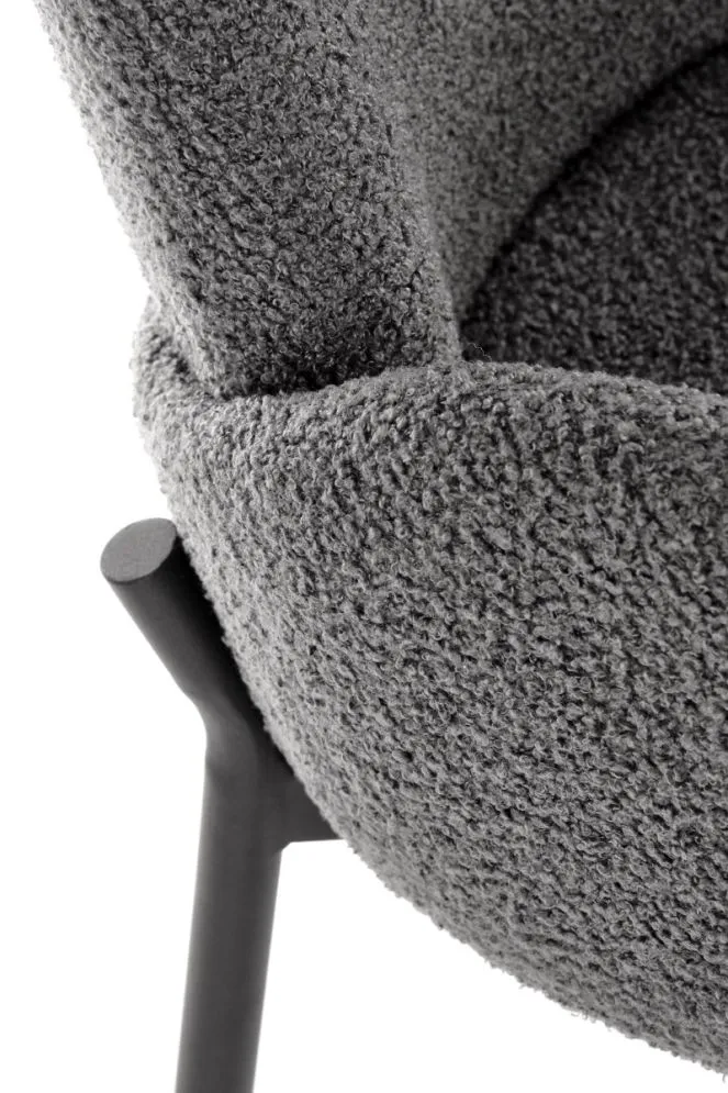 Krzesło K477 szare tapicerowane tkaniną boucle | MIRAT. w stylu LOFT kolekcja