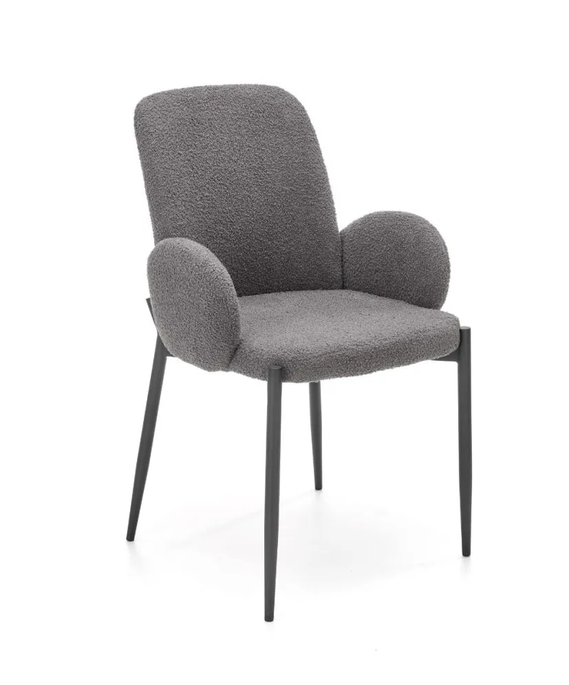 Krzesło K477 szare tapicerowane tkaniną boucle | MIRAT. w stylu LOFT kolekcja