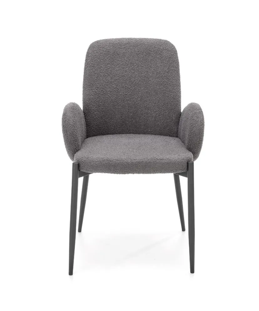 Krzesło K477 szare tapicerowane tkaniną boucle | MIRAT. w stylu LOFT kolekcja