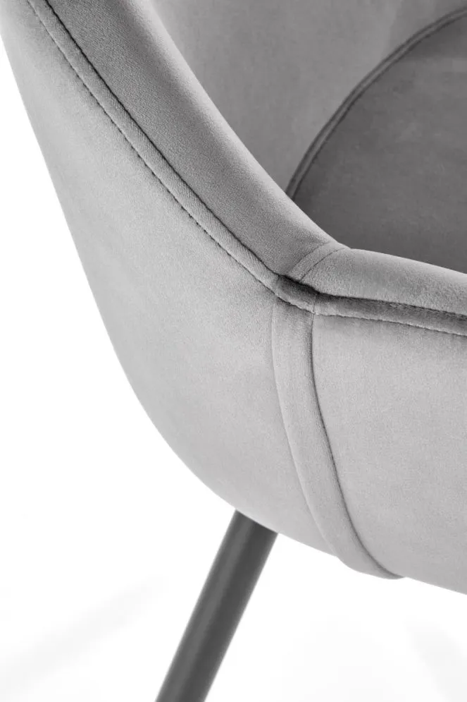 Krzesło tapicerowane K480 VELVET szare z podłokietnikami | MIRAT. w stylu GLAMOUR kolekcja