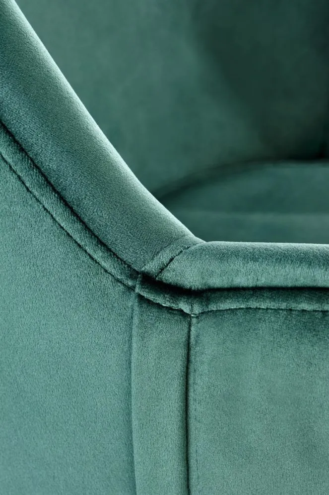 Krzesło tapicerowane K480 VELVET ciemnozielone z podłokietnikami | MIRAT. w stylu GLAMOUR kolekcja