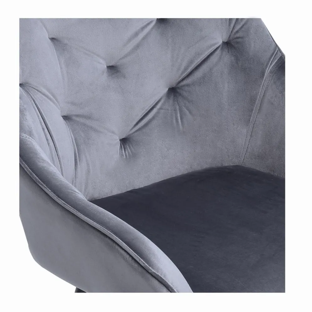 Krzesło K487 VELVET szare na metalowych nogach | MIRAT. styl GLAMOUR
