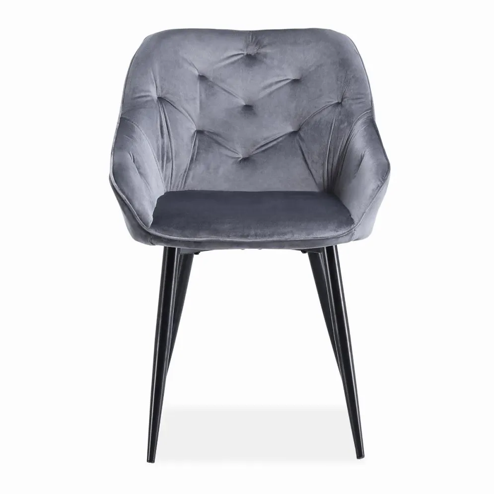 Krzesło K487 VELVET szare na metalowych nogach | MIRAT. styl GLAMOUR