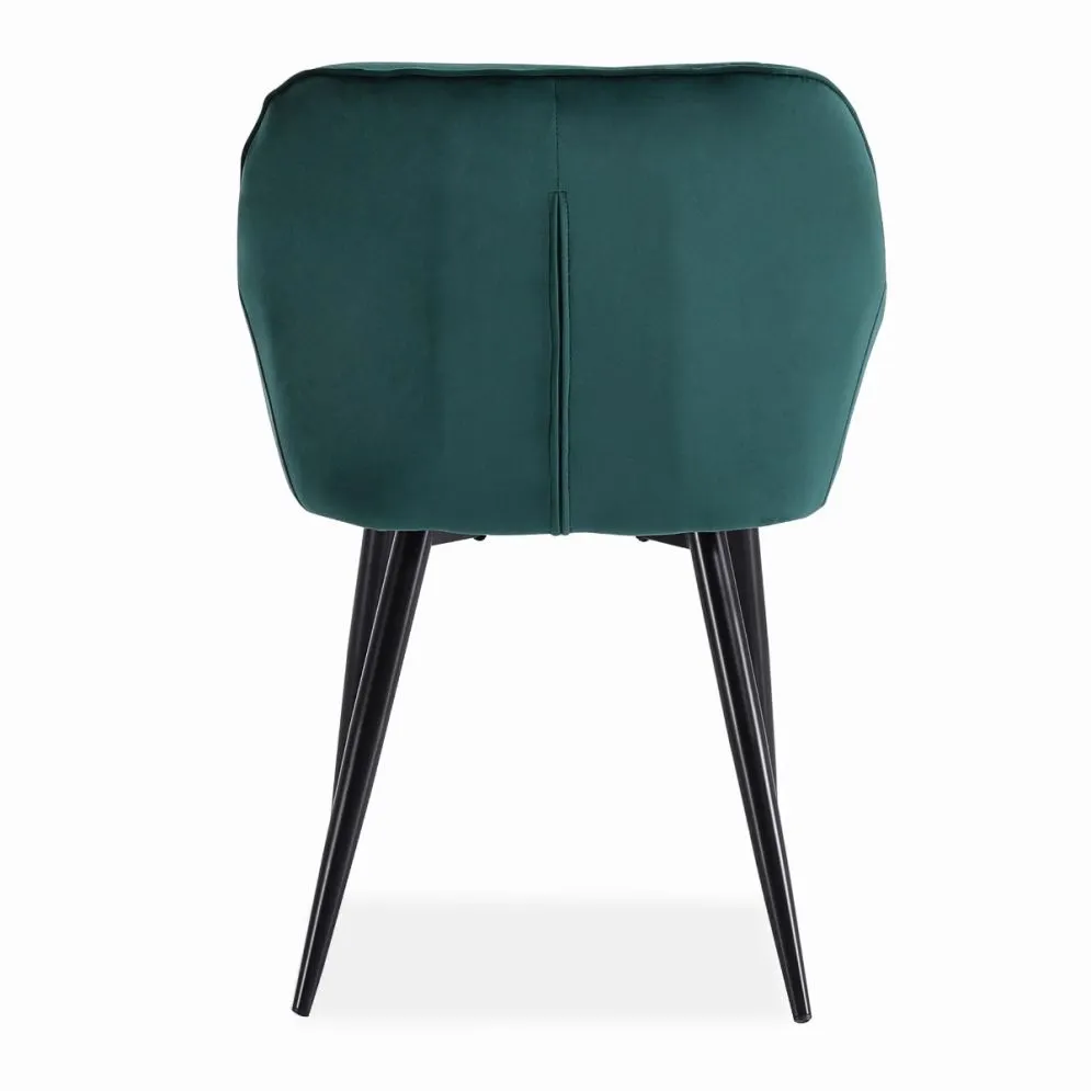 Krzesło K487 VELVET ciemnozielone pikowane z podłokietnikami | MIRAT. styl GLAMOUR