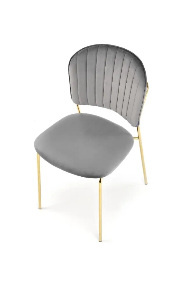 Krzesło K499 VELVET szare w stylu glamour I sklep meblowy MIRAT. styl GLAMOUR